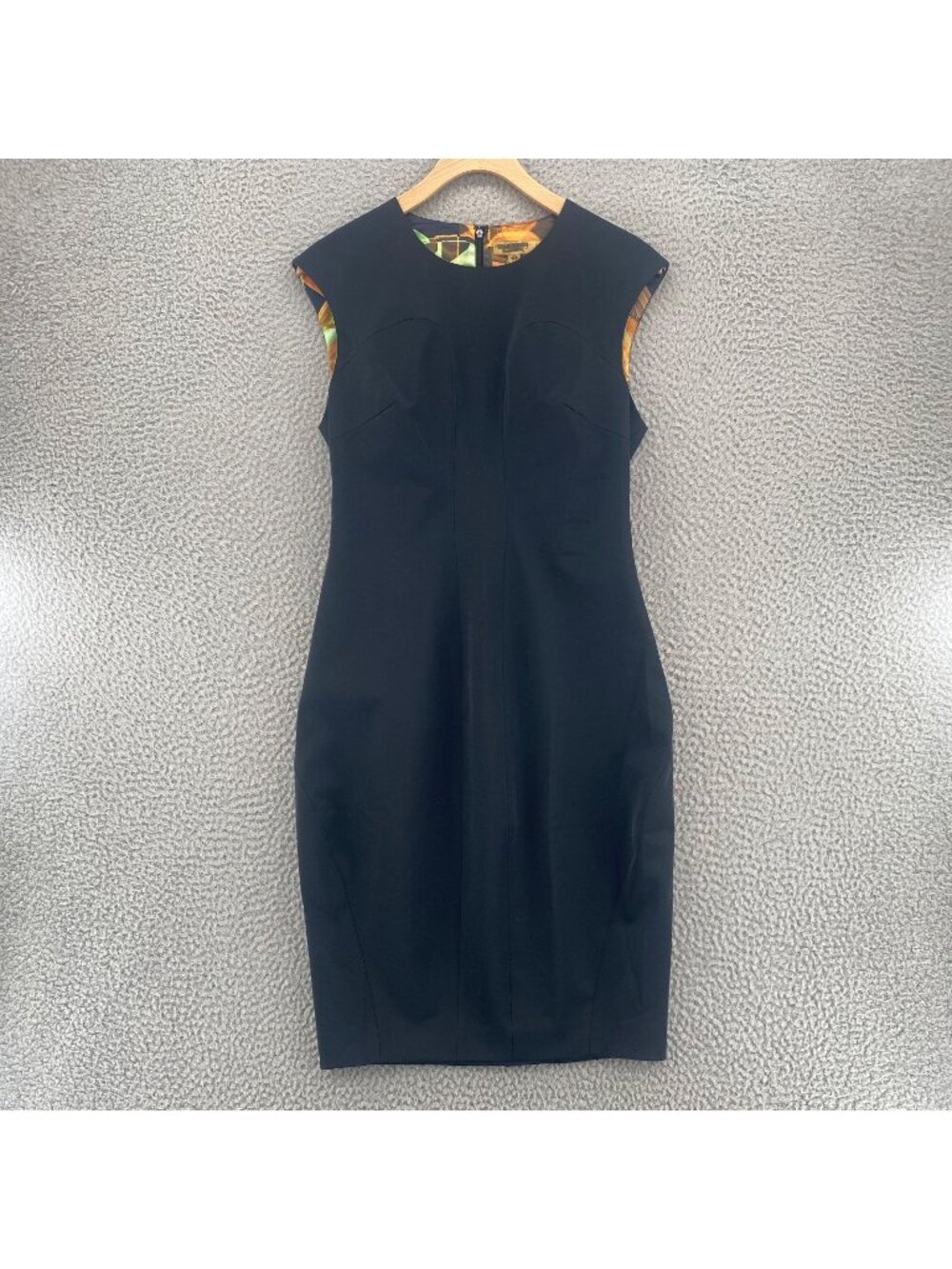 Ted Baker Dress Womens 2 US 4 Black Sheath Stretch Sleeveless Mini Office Career